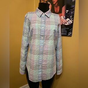Women’s LL Bean Pastel Gingham Longsleeve ( Medium )